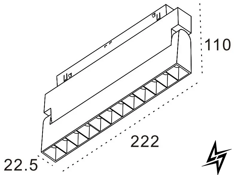 Магнитный светильник линейный Dot Book L220 WH 12W 3000K 960Lm 36&deg; Белый ALMG-S102 12W 3K WH фото