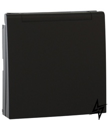 Центральная панель Logus 90634 TPM для розетки с крышкой 2P+Z Шуко черная матовая Efapel фото