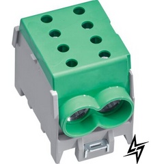 Модульный вводный клеммник KH70GN 1P 2x70²/2x50² 160А (зеленый) Hager фото