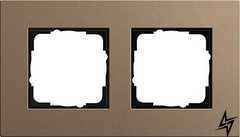 0212221 Рамка Esprit Linoleum-Multiplex Светло-коричневый 2-постовая Gira фото