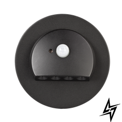 Настенный светильник Ledix Rubi с рамкой 09-222-62 врезной Черный 3100K с датчиком ЛЕД LED10922262 фото в живую, фото в дизайне интерьера