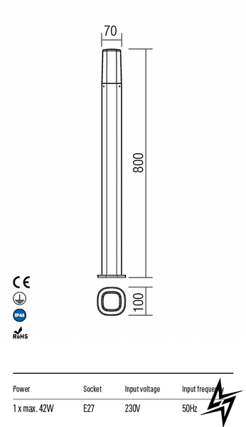 9078 Ландшафтный светильник Redo CRAYON IP44 DB  фото в живую, фото в дизайне экстерьера