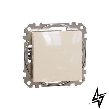 Перемикач прохідний 1-клавішний без фіксації Schneider Electric SDD112116 Sedna Design 10A бежевий IP20 пластик фото