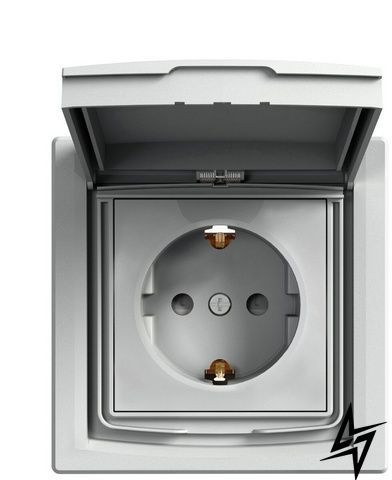 Розетка Schneider Electric Asfora EPH3100361 с заземлением и с шторками алюминий фото