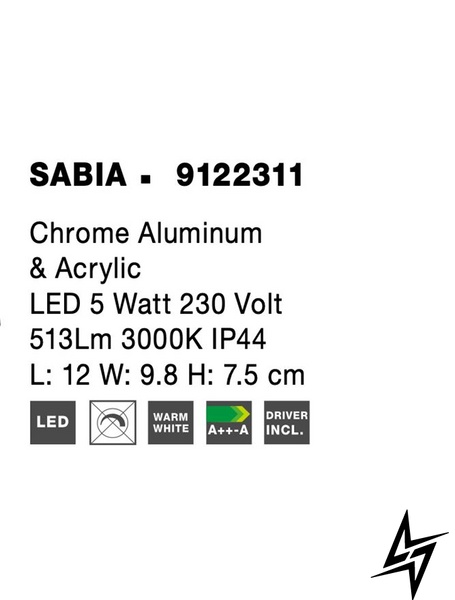Настінний світильник бра Nova luce Sabia 9122311 LED  фото наживо, фото в дизайні інтер'єру