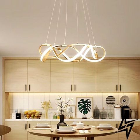 LED люстра с кольцами &Oslash;50 см золотая 26-1002 фото
