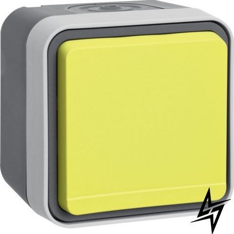 Розетка с ж/к с желтой крышкой IP55 серая 16А/250В W.1 Berker 47403524 WNC192 фото