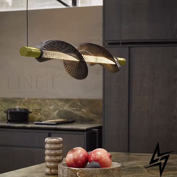 LED-світильник із латунним корпусом із чорною сіткою 80 см, горизонтальний 26-0152 фото