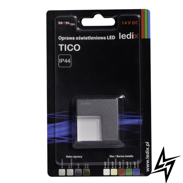Настенный светильник Ledix Tico без рамки 04-111-31 накладной Графит 5900K 14V ЛЕД LED10411131 фото в живую, фото в дизайне интерьера