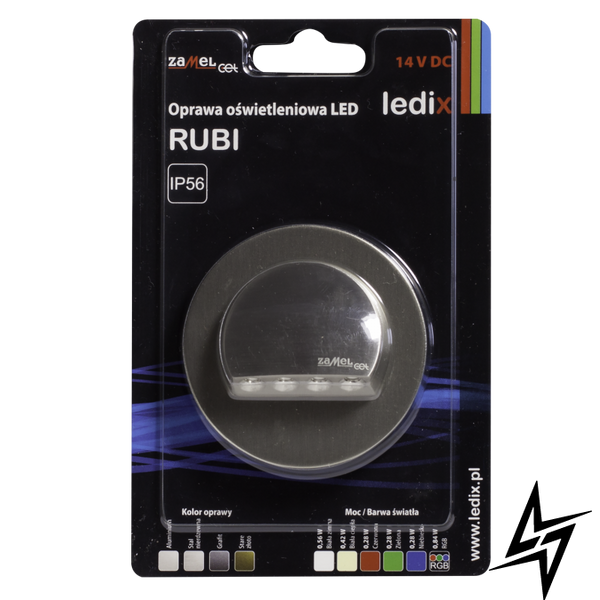 Настінний світильник Ledix Rubi з рамкою 09-111-21 накладний Сталь 5900K 14V LED LED10911121 фото наживо, фото в дизайні інтер'єру