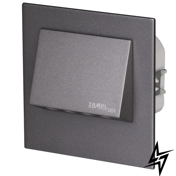 Настінний світильник Ledix Navi з рамкою 11-225-36 врізний Графіт RGB з радіоконтроллер RGB LED LED11122536 фото наживо, фото в дизайні інтер'єру