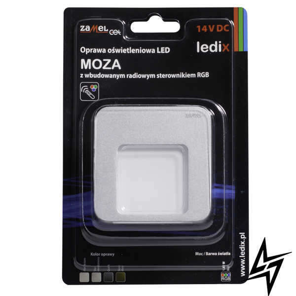 Настінний світильник Ledix Moza 01-215-16 врізний Алюміній RGB 14V з радіоконтроллер RGB LED LED10121516 фото наживо, фото в дизайні інтер'єру