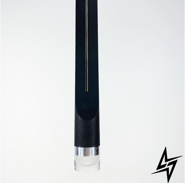 Стриманий сучасний підвісний світильник LE26001 LED 5W 4000K 45см Чорний DE 10C/1 BK фото наживо, фото в дизайні інтер'єру