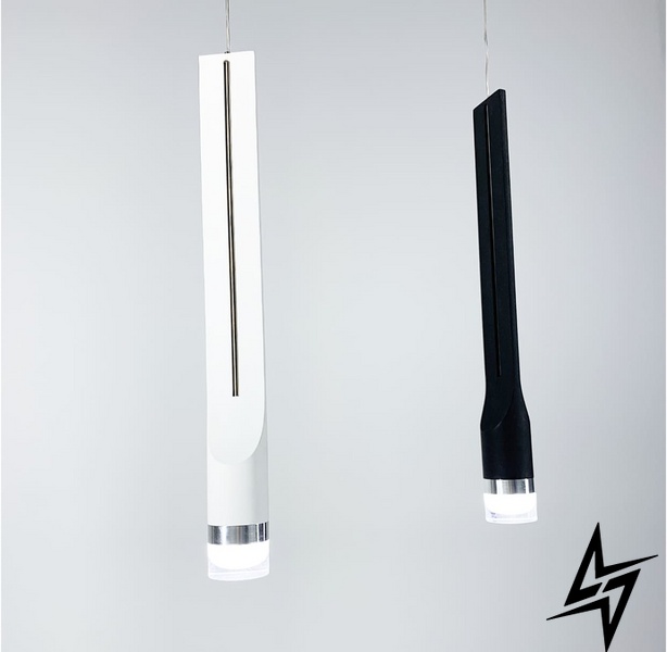Сдержанный современный подвесной светильник LE26001 LED 5W 4000K 45см Черный DE 10C/1 BK фото в живую, фото в дизайне интерьера