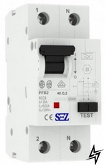 Пристрій захисного відключення (диференціальне реле) SEZ PFB2 40 / 0,3 2 P (PFB2_40 / 0.3) фото