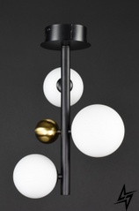 Потолочная люстра на 3 лампочки L23-37109 Черный MJ86/3-bk-wh фото в живую, фото в дизайне интерьера