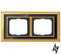 1722-835-500 Рамка Dynasty Латунь полированная черное стекло 2-постовая 2CKA001754A4566 ABB фото