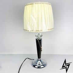 Настольная лампа с экокожией LE26052 22x48см Хром/Бежевый T 1109/1 BK фото в живую, фото в дизайне интерьера
