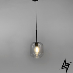Подвесной светильник с прозрачным плафоном и черным корпусом LE29887 20x25см Черный/Прозрачный АА 360/190 фото в живую, фото в дизайне интерьера