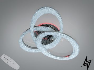 Люстра стельова LED чорна 54 Вт з пультом 5607/3L G фото