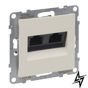 Розетка компьютерна 2-а RJ45 CAT6/UTP для серії SUNO слонова кістка Legrand 721253 фото