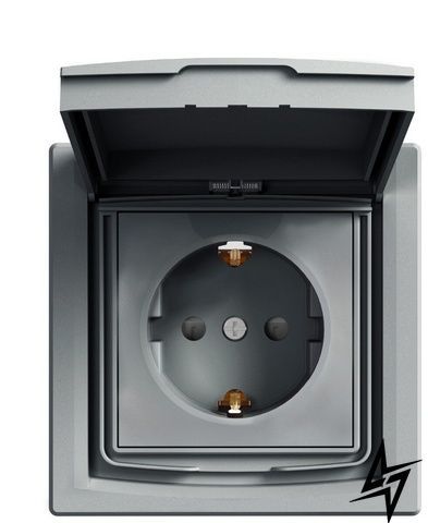 Розетка Schneider Electric Asfora EPH3100362 с заземлением и с шторками сталь фото