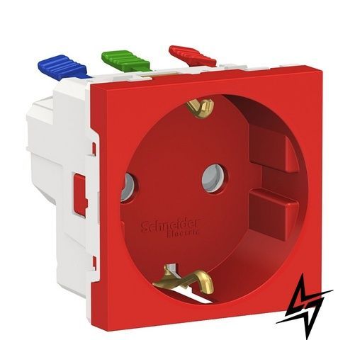 Розетка с заземлением и шторками Schneider Electric NU305703 Unica New, красная, глянцевая, 16 А, IP20 NU305703 фото