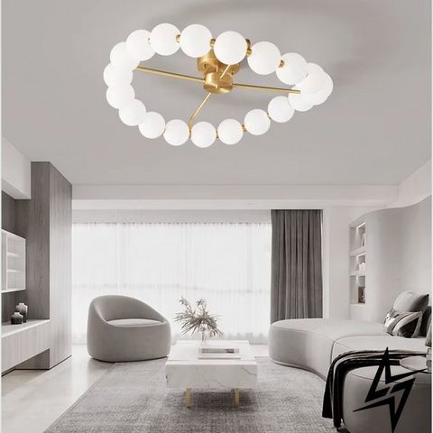 LED люстра с кольцами &Oslash;77 см латунная 26-0203 фото