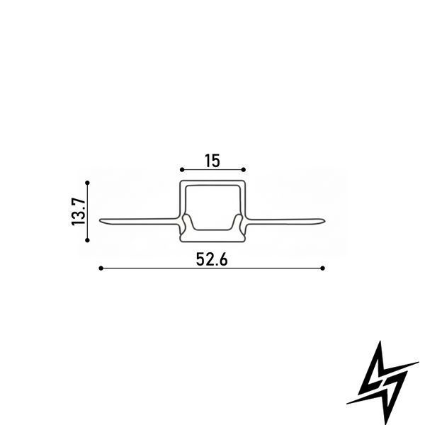 LED профіль врізний, гнучкий з розсіювачем PC Kloodi KLPB5315TR_3 білий; срібло, 3 м KLPB5315TR_3 фото