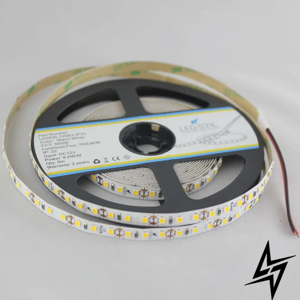 LED стрічка LED-STIL 3000K, 8,6 Вт/м, 2835, 120 діодів, IP33, 12V, 700 LM, тепле світло фото
