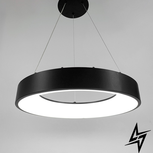 LED светильник подвесной в черном корпусе LE41270 LED 55W 3000–4500–6000K 45x45см Черный 1901 R-460 BK фото в живую, фото в дизайне интерьера