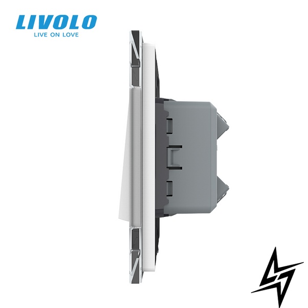 Одноклавишный перекрестный выключатель Livolo белый стекло (VL-C7FCMM10A-2WP) фото
