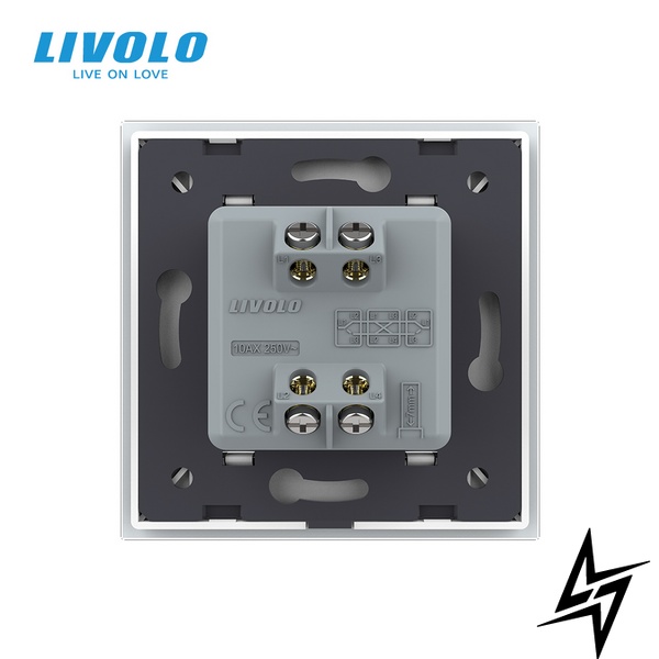 Одноклавишный перекрестный выключатель Livolo белый стекло (VL-C7FCMM10A-2WP) фото