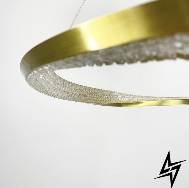Дизайнерська люстра Tangle у золотому каркасі LE25252 LED 20W 3000-6000K 60x60см Золото/Прозорий SA 43 фото наживо, фото в дизайні інтер'єру