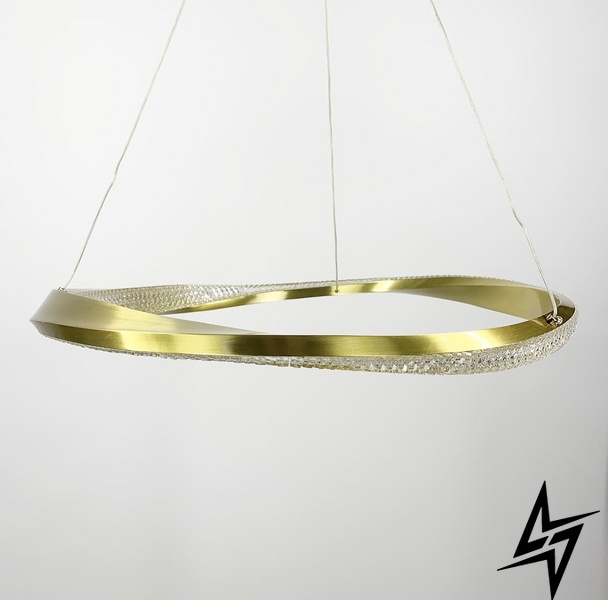 Дизайнерська люстра Tangle у золотому каркасі LE25252 LED 20W 3000-6000K 60x60см Золото/Прозорий SA 43 фото наживо, фото в дизайні інтер'єру
