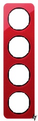 Четырехместная рамка R.1 10142344 (красный/черная) Berker фото