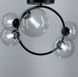 Люстра в форме кольца в черном корпусе с плафонами Bubble LE25452 5xG9 50x50см Черный/Прозрачный H 069/5 BK фото в дизайне интерьера, фото в живую 2/5