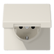 Розетка SCHUKO с заземлением и крышкой JUNG LS1520KL LS 990 16 А, слоновая кость глянцевая - изображение 1