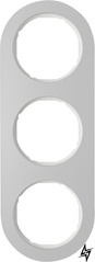 10132074 Рамка R.Classic Полярна білизна, алюміній 3-постова Berker фото