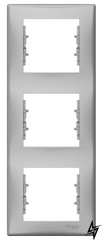Тримісний вертикальна рамка Sedna SDN5801360 (алюміній) Schneider Electric фото