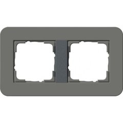 0212423 Рамка с антрацитовой подложкой E3 Темно-серый / Антрацит 2-постовая Gira