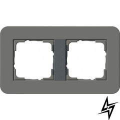 0212423 Рамка с антрацитовой подложкой E3 Темно-серый / Антрацит 2-постовая Gira фото
