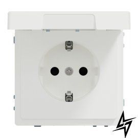 Розетка с заземлением и крышкой Schneider Electric MTN2314-6037 Merten D-Life, белая, матовая, 16 А MTN2314-6037 фото