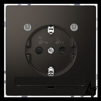 Розетка з з/к і LED модулем D-Life Антрацит Merten MEG2304-6034 фото