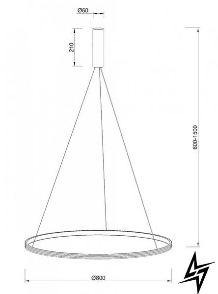 Светильник подвесной KLOODI KD-RG ONE 800 48W 3К ALU ЛЕД  фото в живую, фото в дизайне интерьера