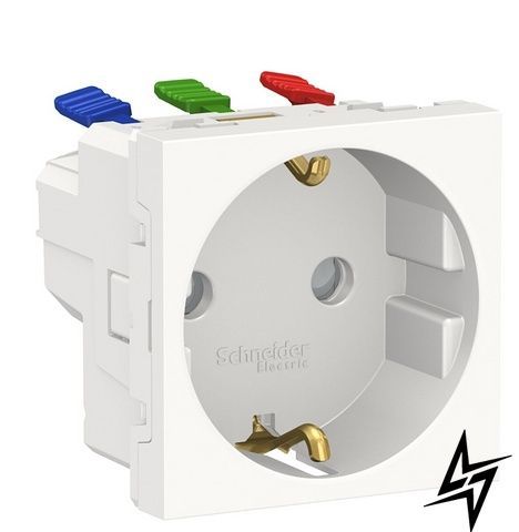 Розетка із заземленням та шторками Schneider Electric NU305718 Unica New, біла, глянцева, 16 А, IP20 фото