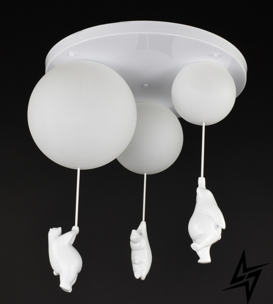 Стельова люстра на 3 лампочки L23-37110 Білий SGJ10/3 фото наживо, фото в дизайні інтер'єру