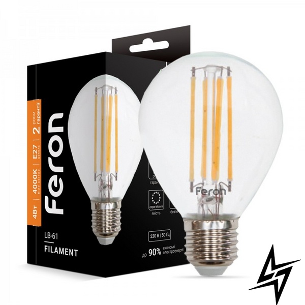 ЛЕД лампа Feron 25582 Filament E27 4W 4000K 4,5x7,5 см фото