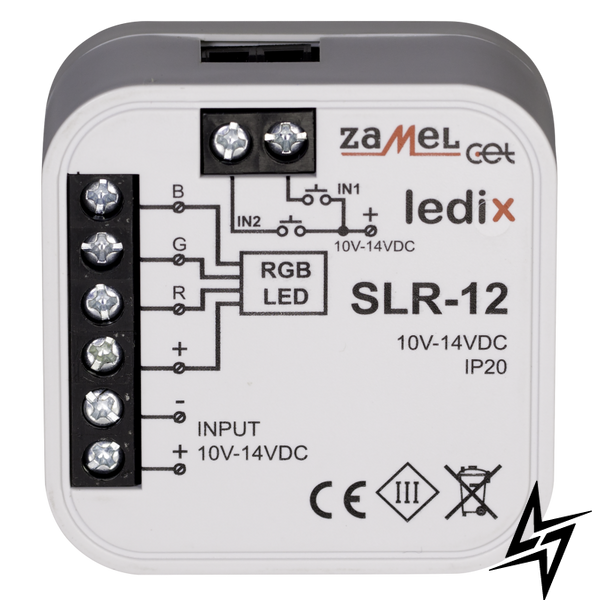 Контроллер RGB 10-14V DC управление проводное SLR-12 LDX10000008 фото в живую, фото в дизайне интерьера