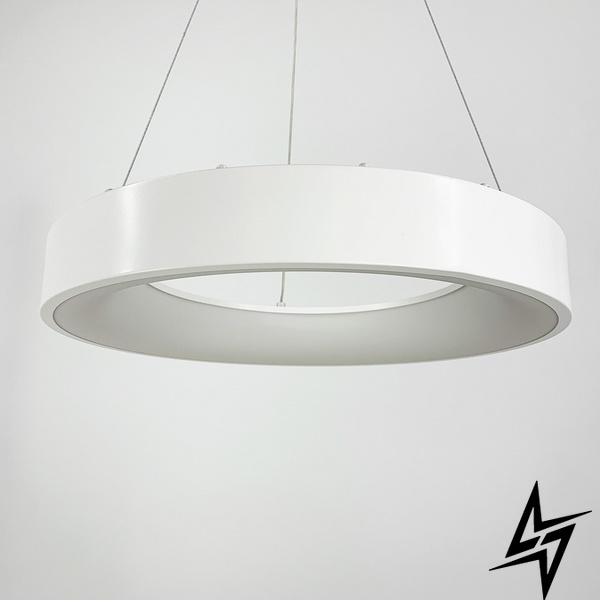 LED светильник подвесной в белом корпусе LE41271 LED 55W 3000–4500–6000K 45x45см Белый 1901 R-460 P WT фото в живую, фото в дизайне интерьера